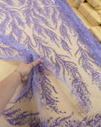 Underwater Forest - Purple Lavender Beaded Fern Lace - Photo 1