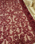 Royal Garden - Wine Red Baroque Floral Lace - Photo 2