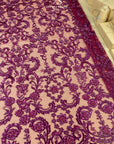 Royal Garden - Dark Magenta Baroque Floral Lace - Photo 2