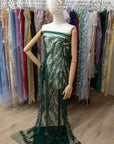Underwater Forest - Emerald Green Beaded Fern Lace - Photo 2