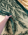 Underwater Forest - Emerald Green Beaded Fern Lace - Photo 1