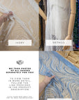 Crystal Lines - Navy Blue - Abstract Waves Lace, Beaded Sequin on Soft Mesh, Modern Art Deco Fabric for Couture Dresses, Stage & Prom |