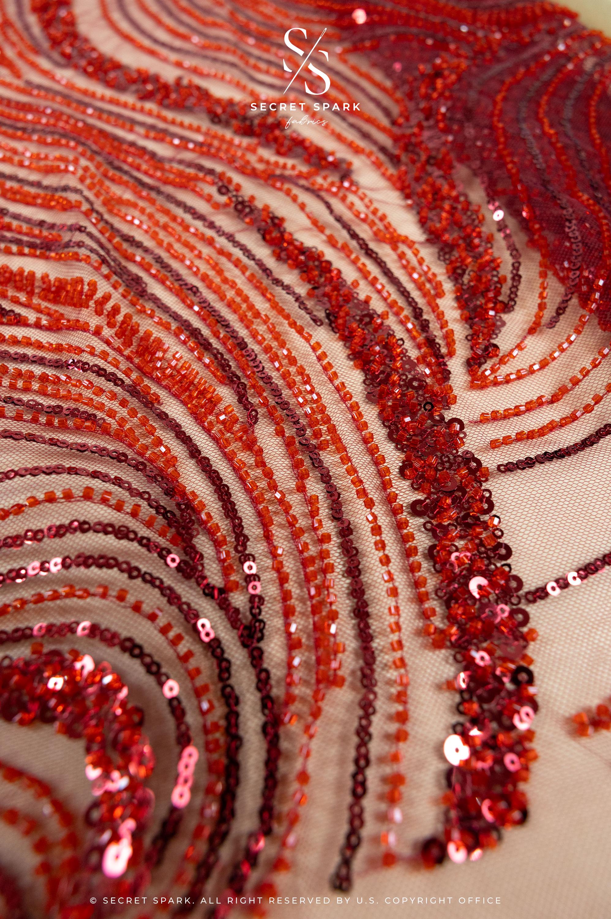 Crystal Lines - Dark Red