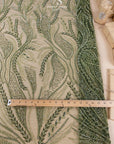 Forest Elven - Dark olive - NEW Lace Fabric – Beaded Botanical Leaf Embroidery, Woodland Sequin Mesh for Fantasy Dress, Couture Gown