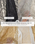 Lumiere - Rose Champagne - Beaded Lace Fabric by the Yard - Soft Flowing Feather, Like Wings Embroidered Sequin Lace for Bridal Dress, Gown