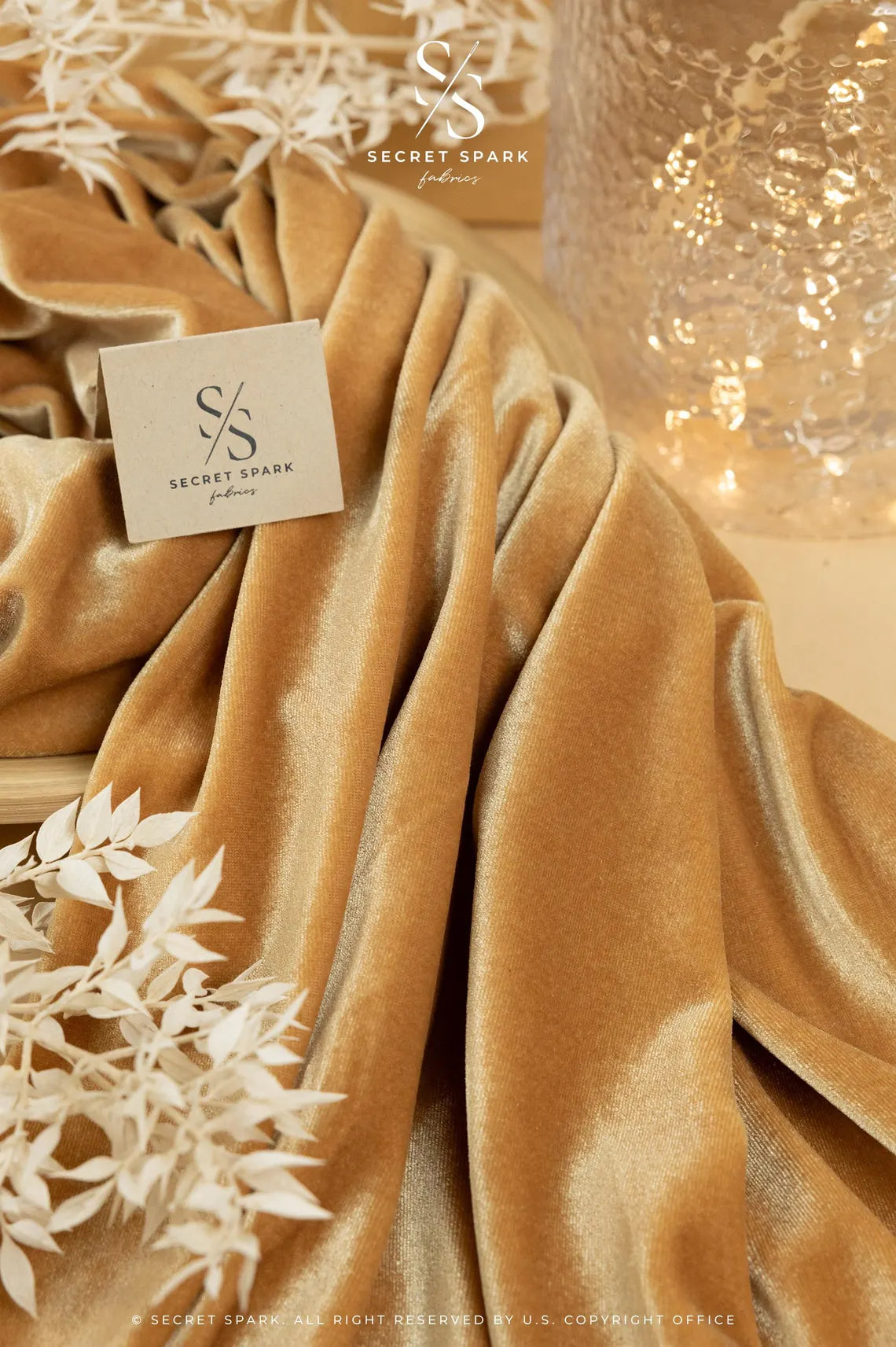 Beige Rib Velour Golden Beige Stretch Velvet | Premium | for Upholstery & Decor – Secret ...