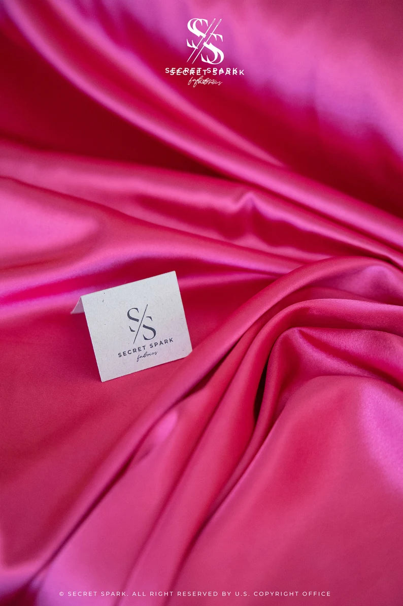 Buy Hot Pink Color Premium Charmeuse Fabric for Modern Fashion – Secret ...