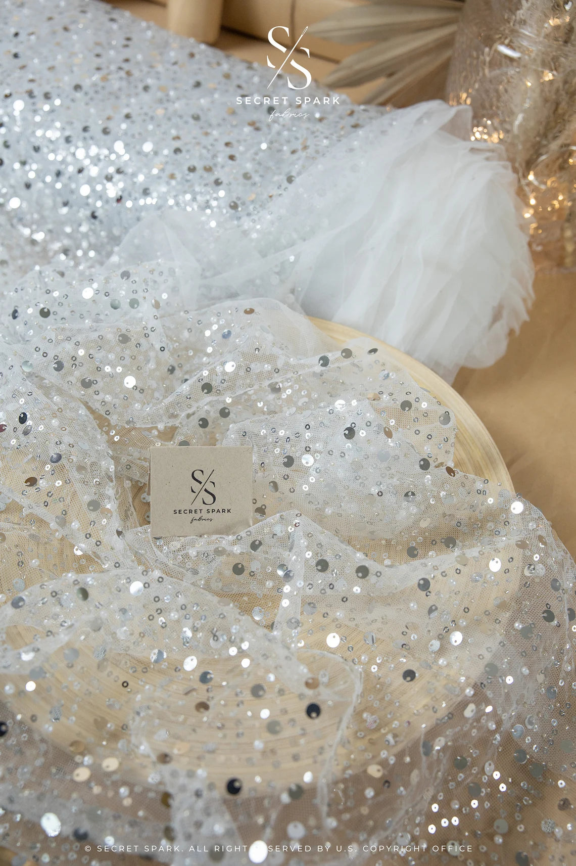 White Beaded Fabric | Crystal Beads | for Wedding & Bridal Wear Secret Spark Fabrics White Beaded Fabric | Crystal Beads | for Wedding & Bridal Wear Secret Spark Fabrics