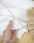 Grace - White Crepe Stretch Fabric for Bridal Gown Spandex, Knit Elastic Heavy Matte Crepe Fabric by the yard for Skirt, Jacket, Trousers