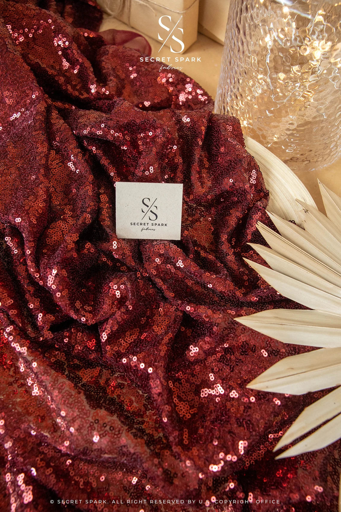 Shop Wine Sequin Fabric | Premium Mesh for Evening & Stage Use – Secret ...