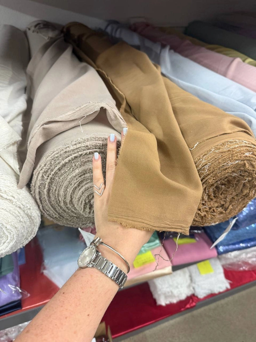 Dune - 140 GSM Washed Linen Rayon Blend Fabric Wholesale by Roll