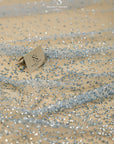 Stardust - Pastel Blue Ombre Crystal Tulle with Gradient Sparkle and Rhinestones on Mesh Luxury Bridal Fabric by the Yard