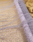 Stardust - Pastel Lavender Ombre Crystal Tulle with Gradient Sparkle and Rhinestones on Mesh Luxury Bridal Fabric by the Yard