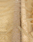 Stardust - Champagne Ombre Crystal Tulle with Gradient Sparkle and Rhinestones on Mesh Luxury Bridal Fabric by the Yard
