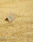 Stardust - Gold Ombre Crystal Tulle with Gradient Sparkle and Rhinestones on Mesh Luxury Bridal Fabric by the Yard