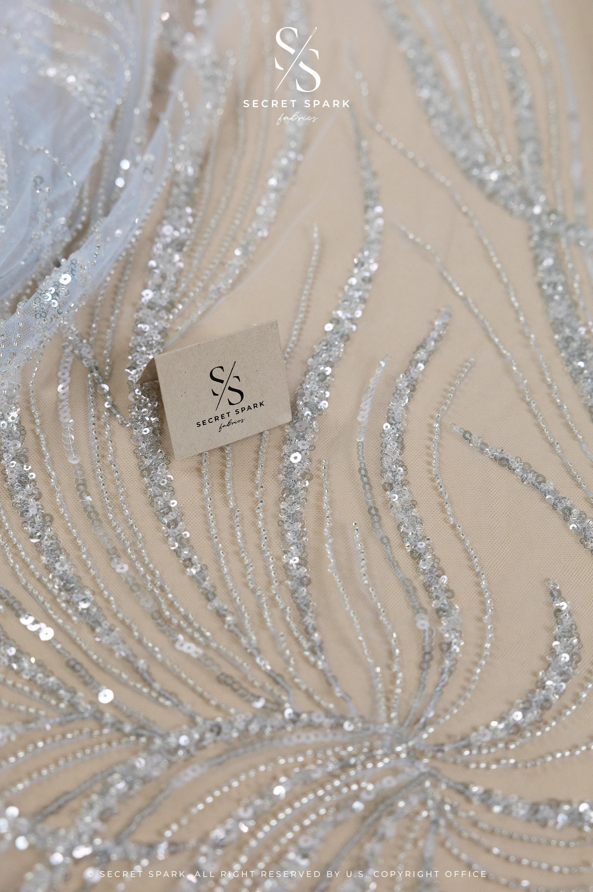 Gleamline - Powder Blue Sequin Lace - Photo 3