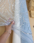 Gleamline - Powder Blue Sequin Lace - Photo 1