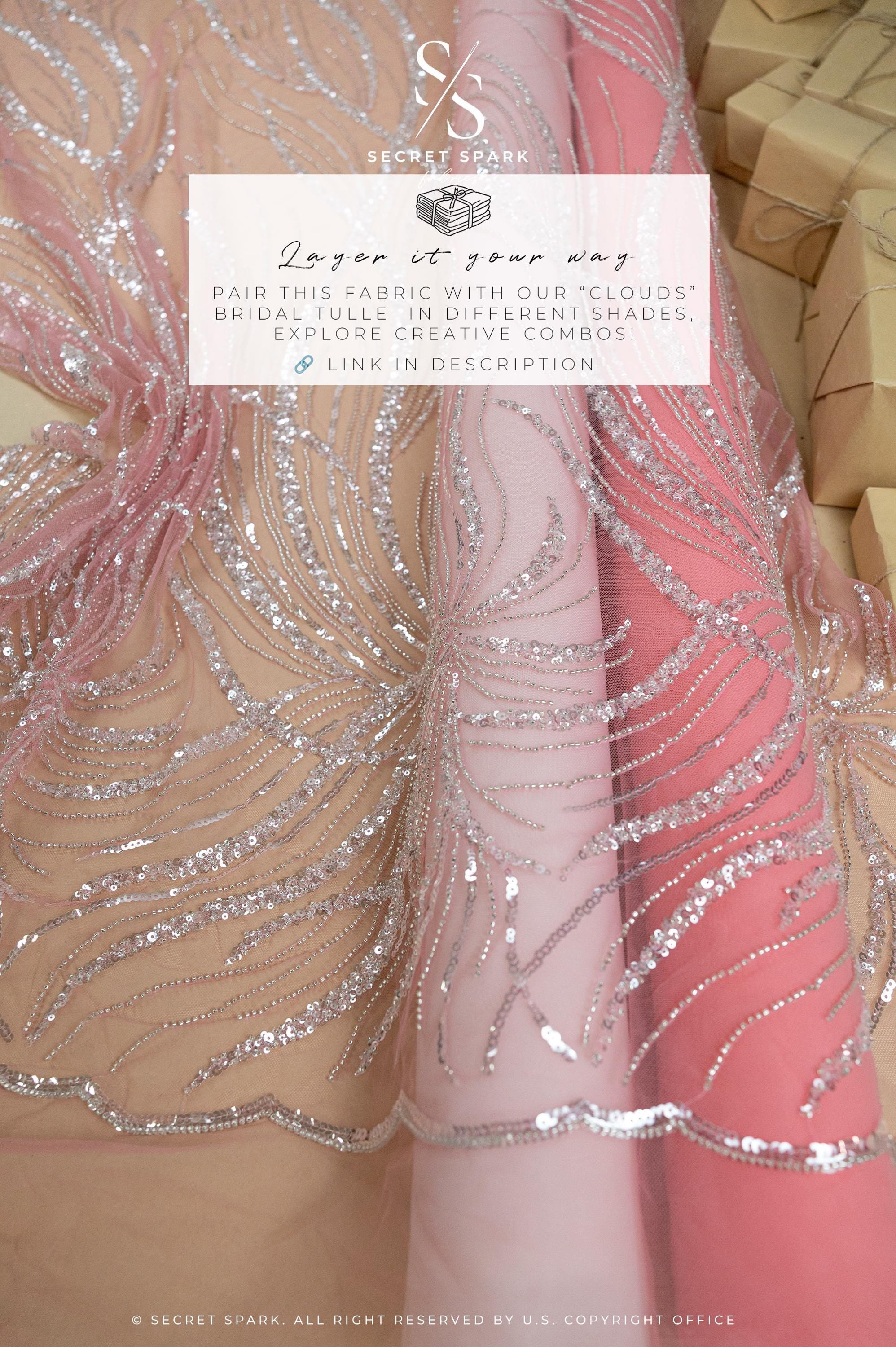 Gleamline - Coral Essence Sequin Lace - Photo 3