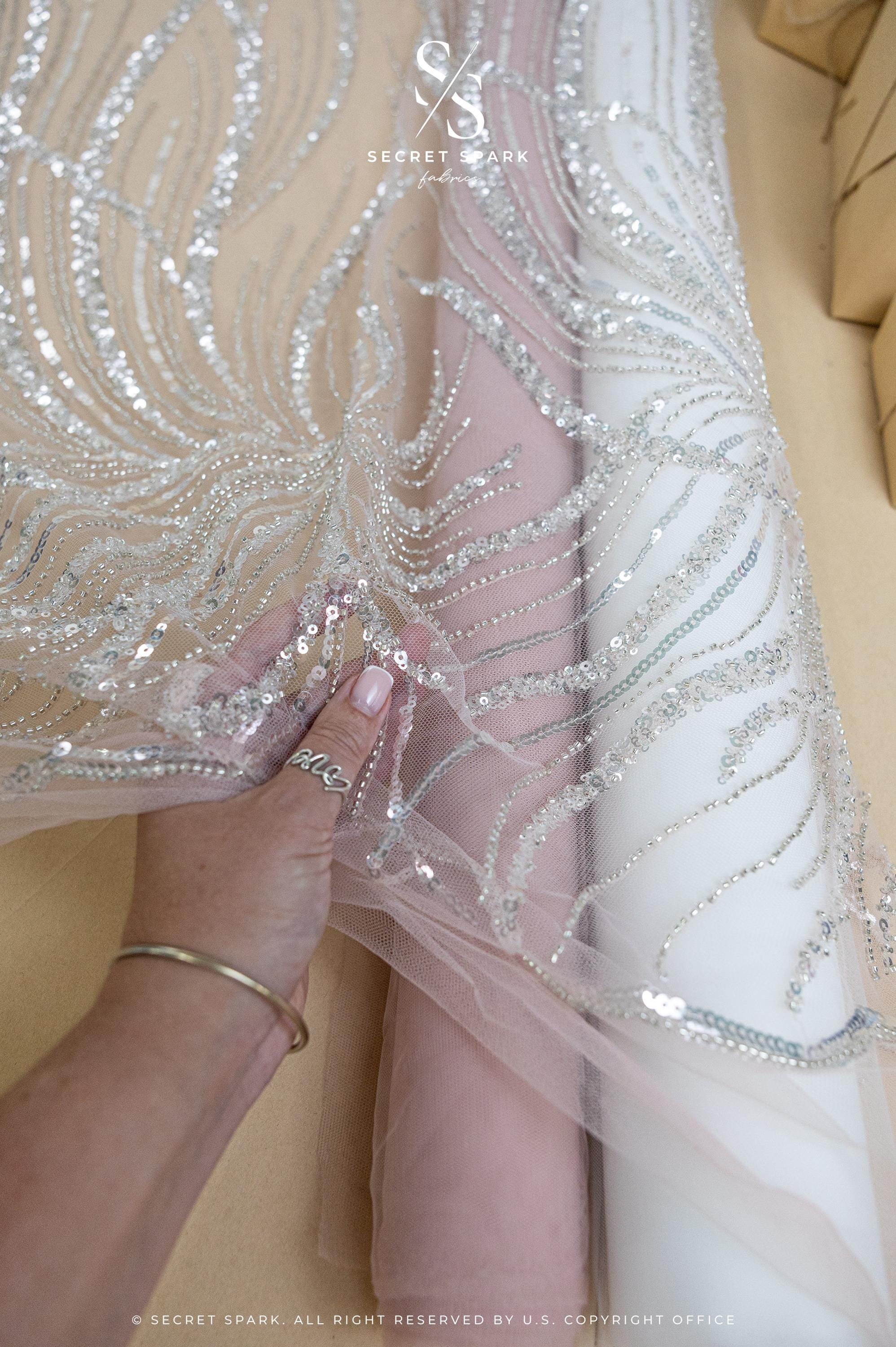 Gleamline - Light Blush Sequin Lace - Photo 3