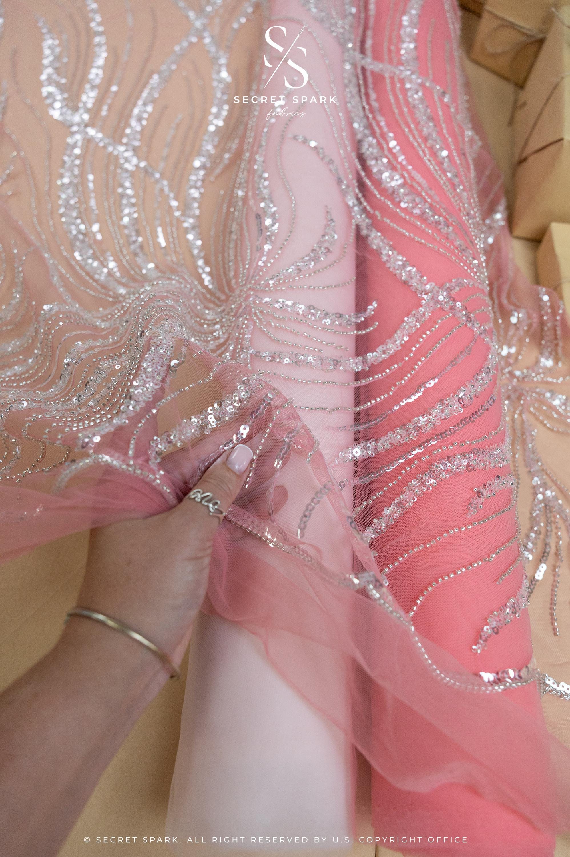 Gleamline - Coral Essence Sequin Lace - Photo 1