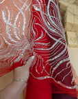 Gleamline - Red Sequin Lace - Photo 2