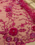 Blossom Dream - Hot Pink 3D Floral Lace - Photo 2