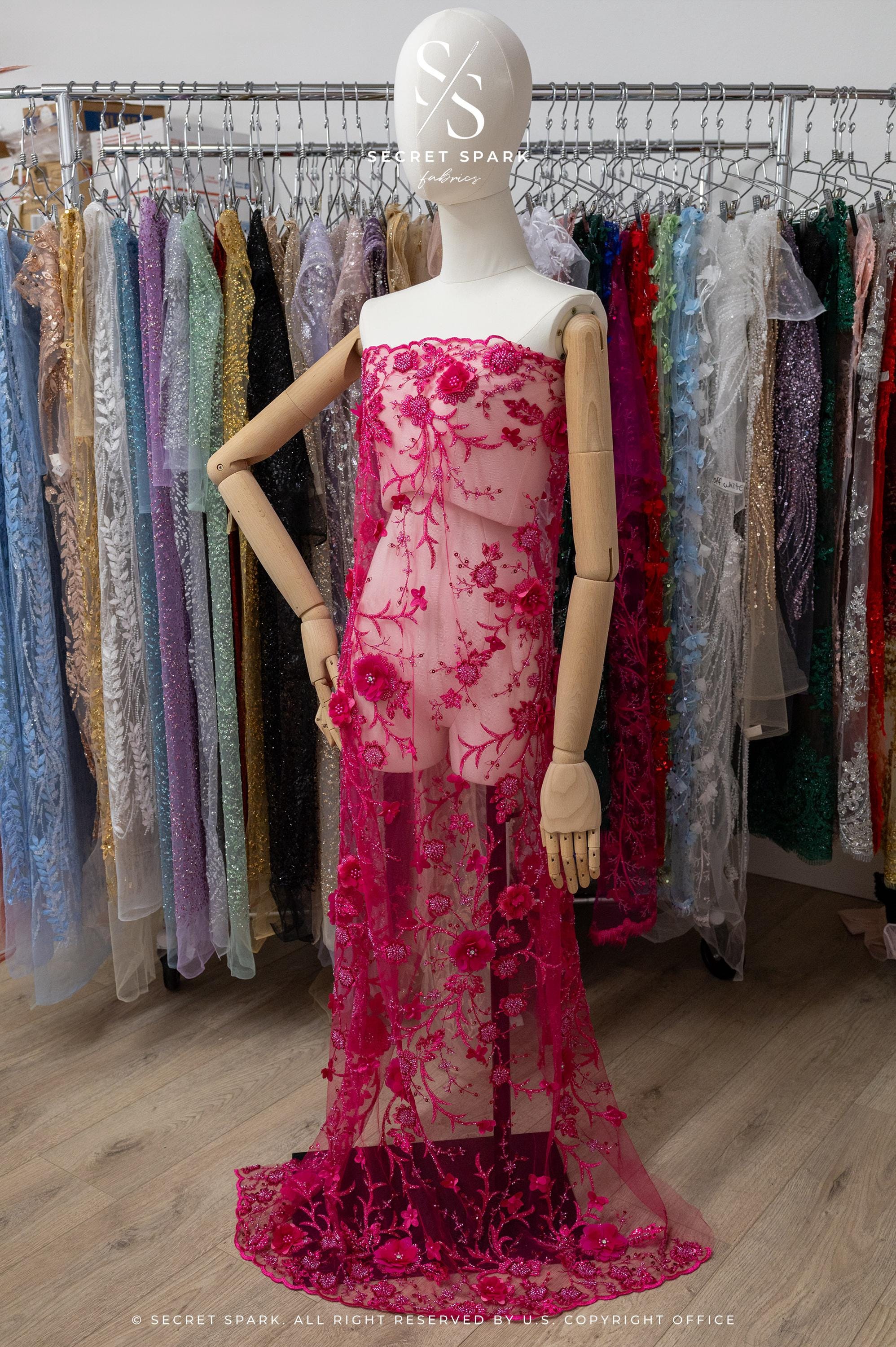 Blossom Dream - Hot Pink 3D Floral Lace - Photo 5