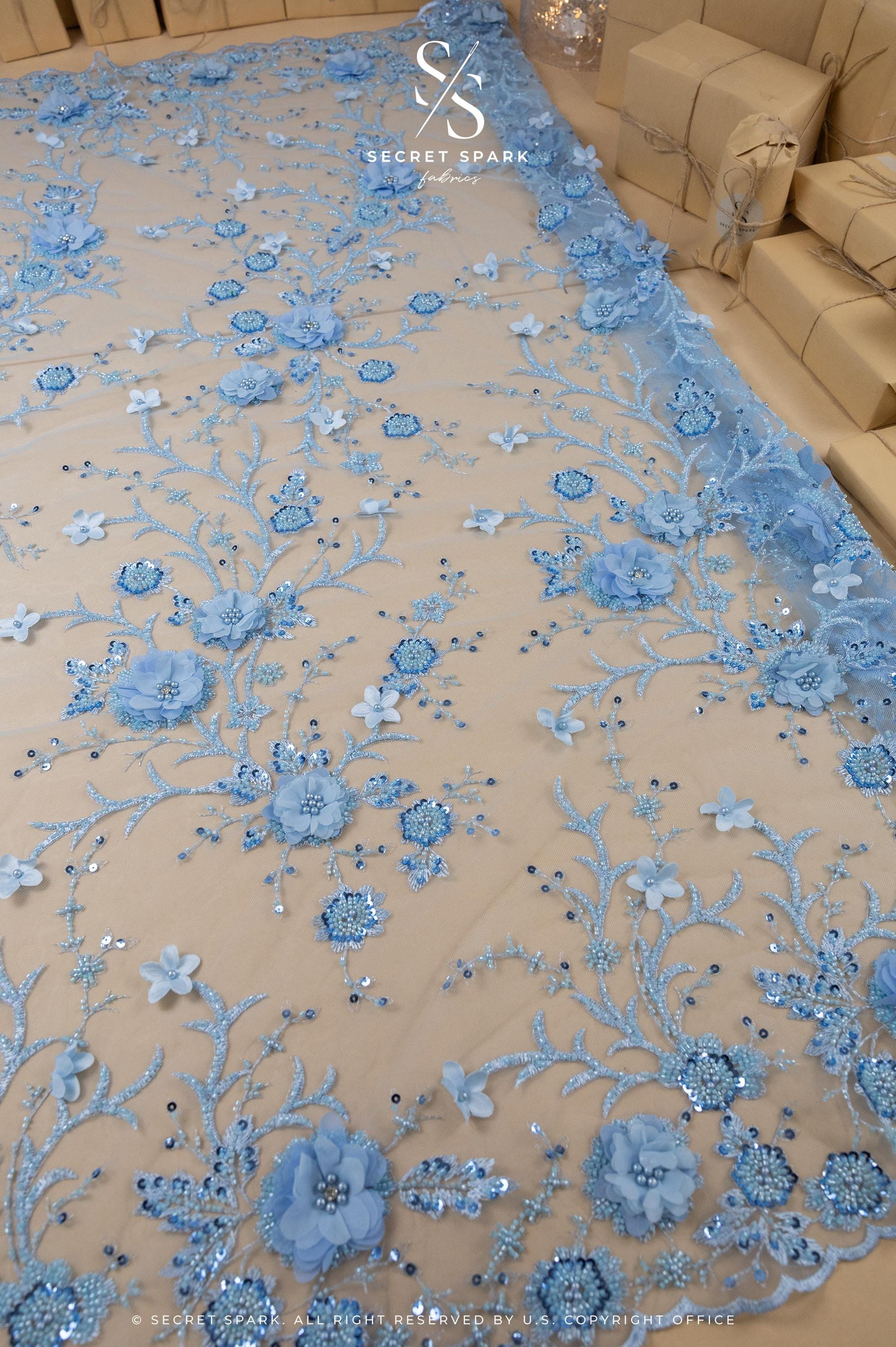 Blossom Dream - Baby Blue 3D Floral Lace - Photo 5