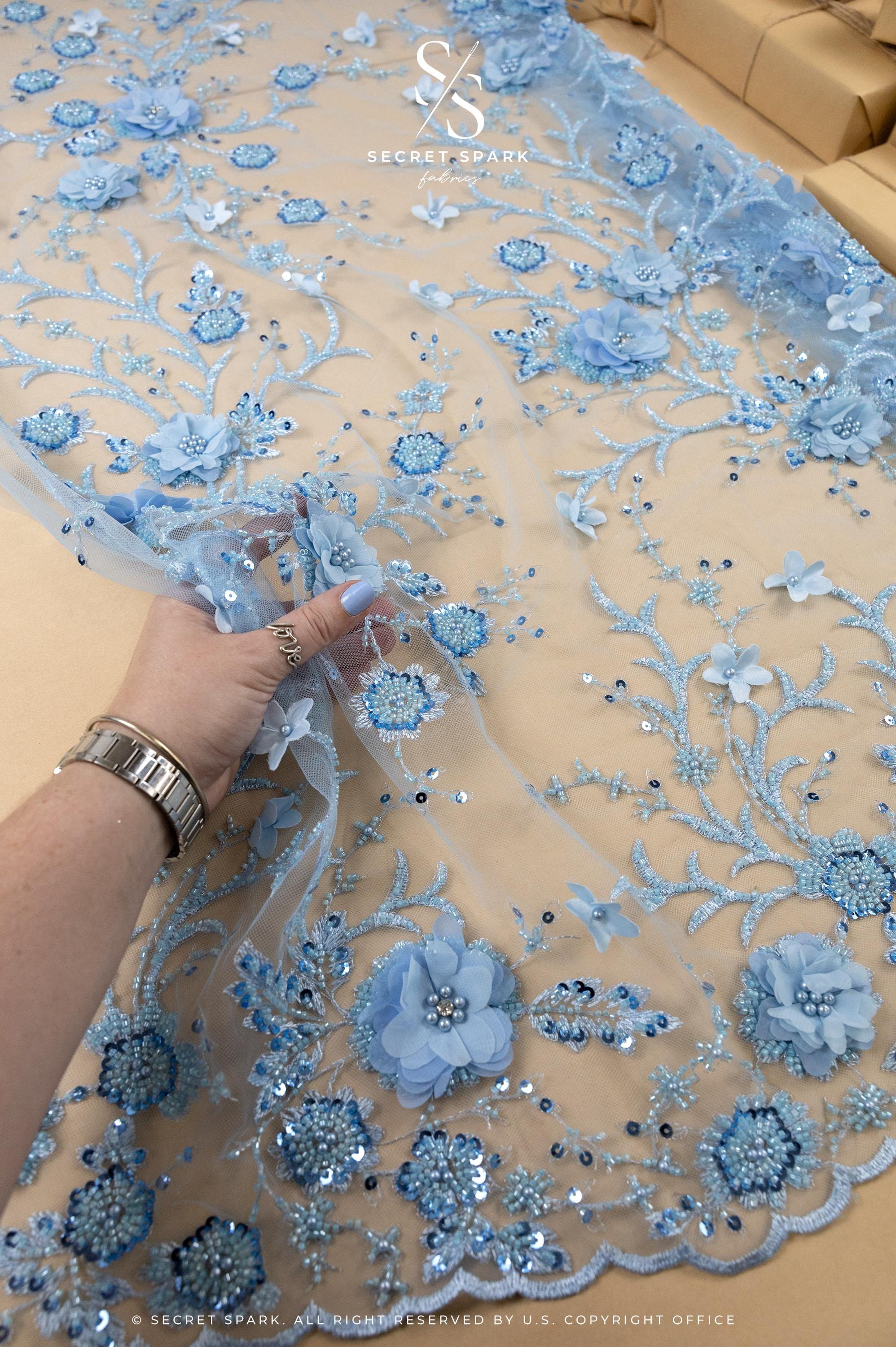 Blossom Dream - Baby Blue 3D Floral Lace - Photo 6