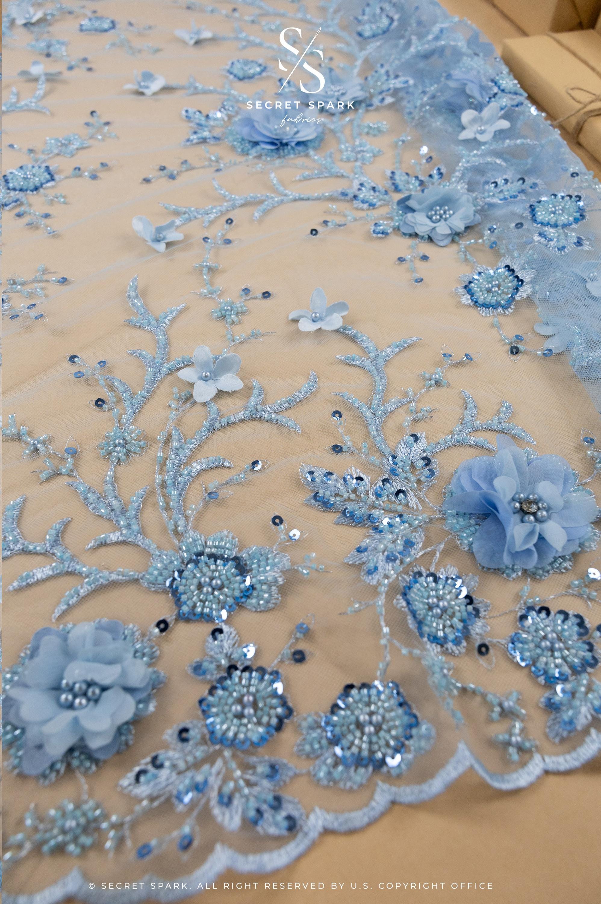 Blossom Dream - Baby Blue 3D Floral Lace - Photo 1