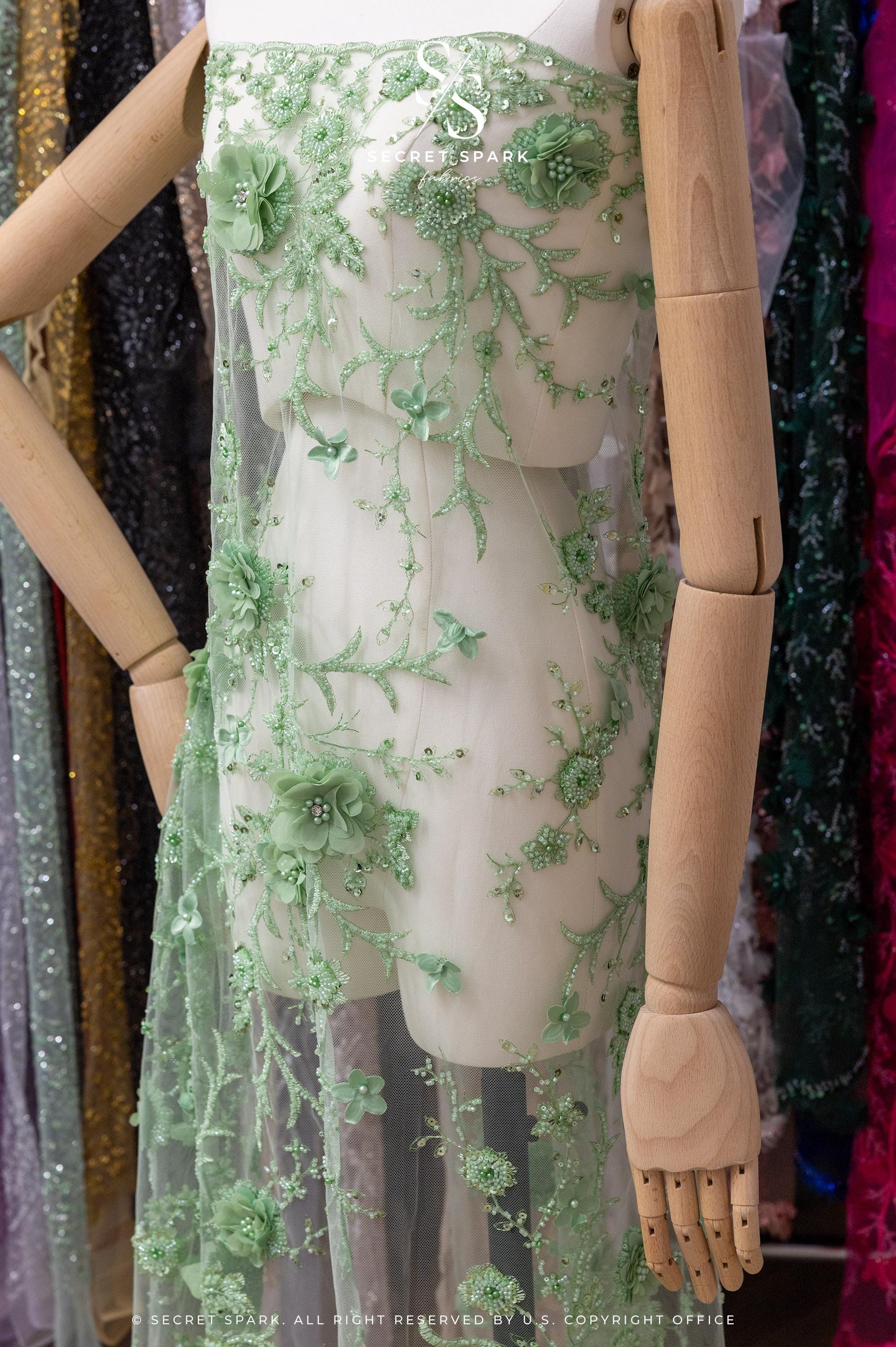 Blossom Dream - Spirit Green 3D Floral Lace - Photo 3