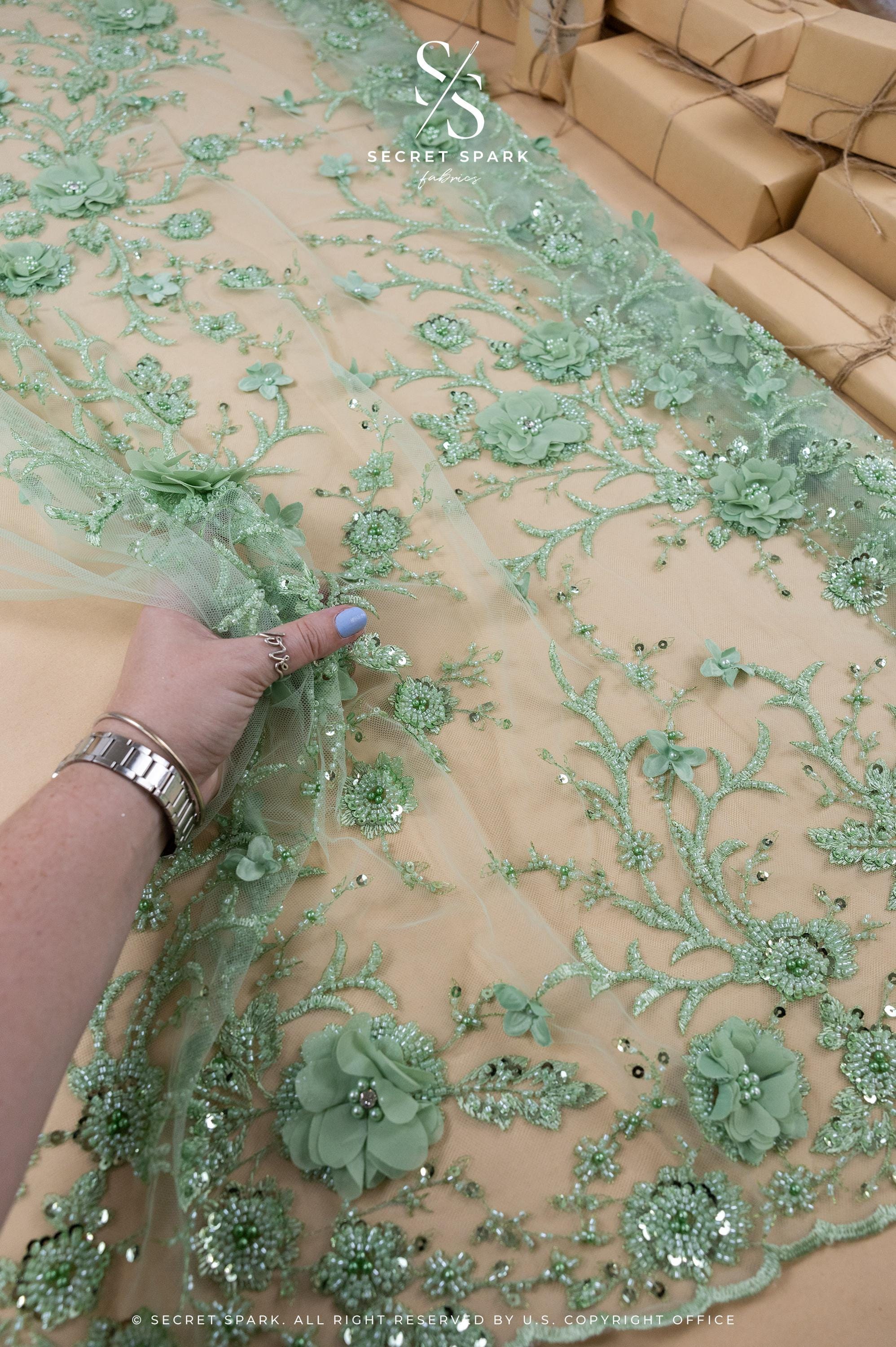 Blossom Dream - Spirit Green 3D Floral Lace - Photo 1