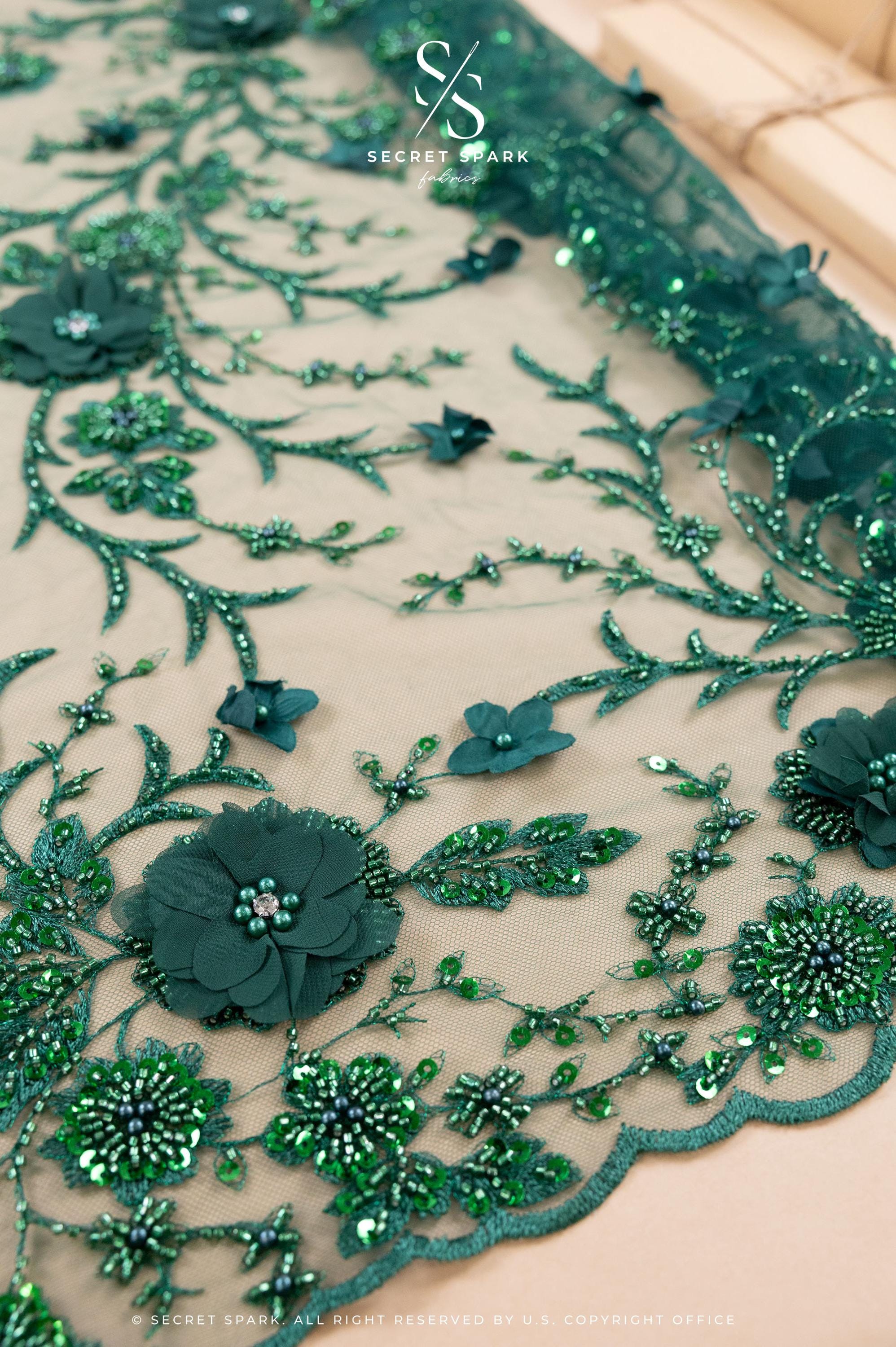 Blossom Dream - Emerald 3D Floral Lace - Photo 1