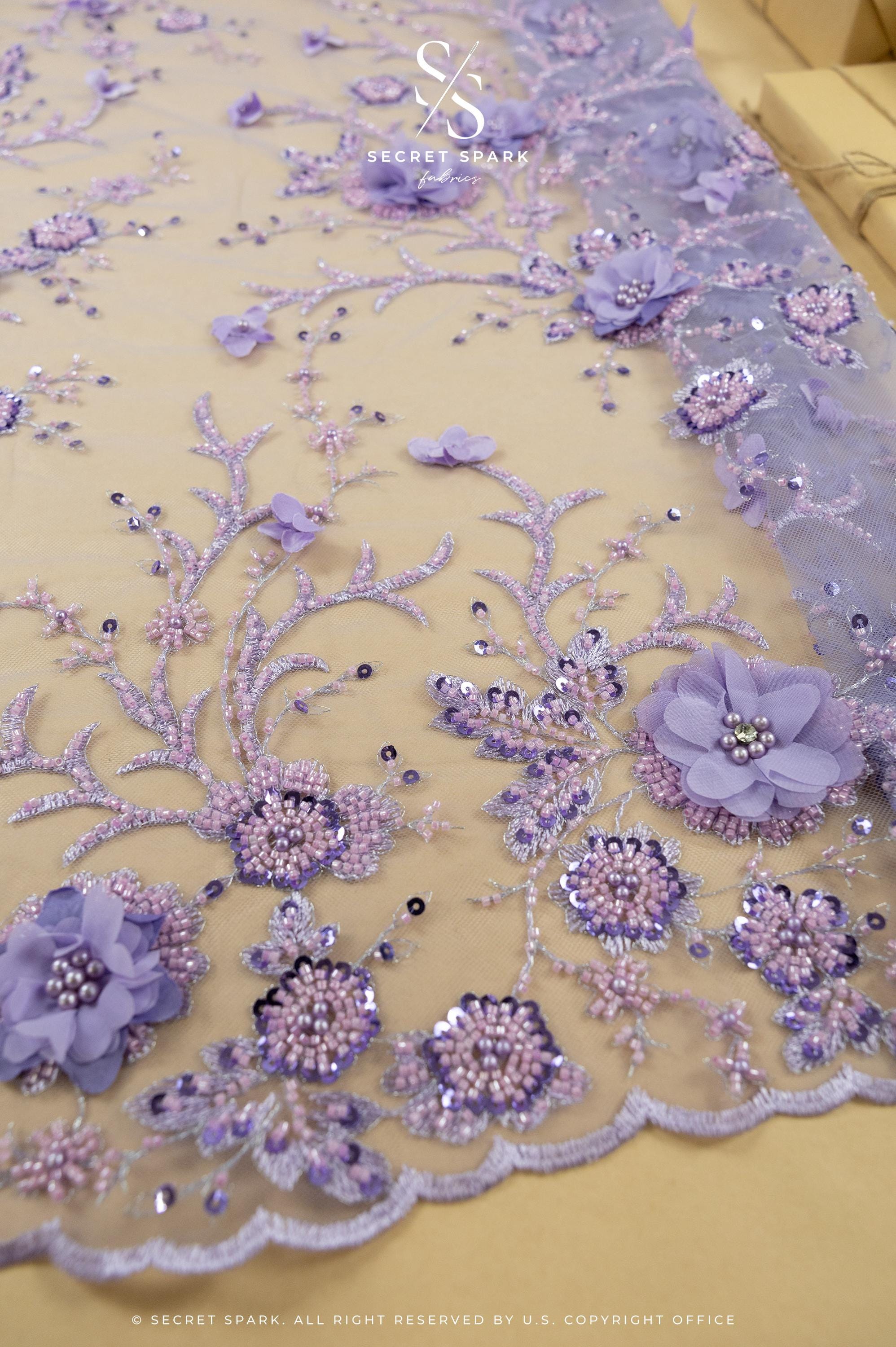 Blossom Dream - Purple Lavender 3D Floral Lace - Photo 5