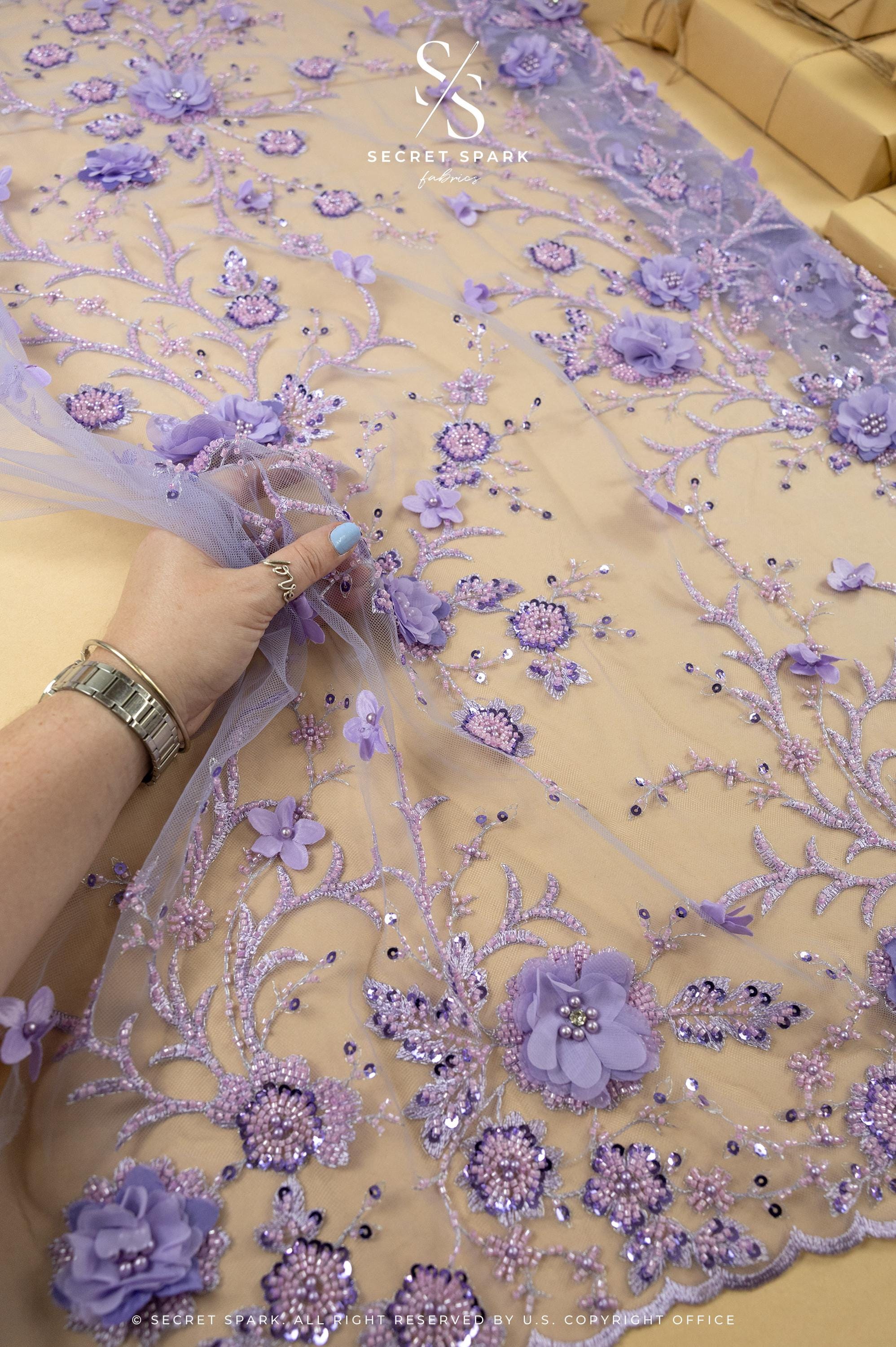 Blossom Dream - Purple Lavender 3D Floral Lace - Photo 1