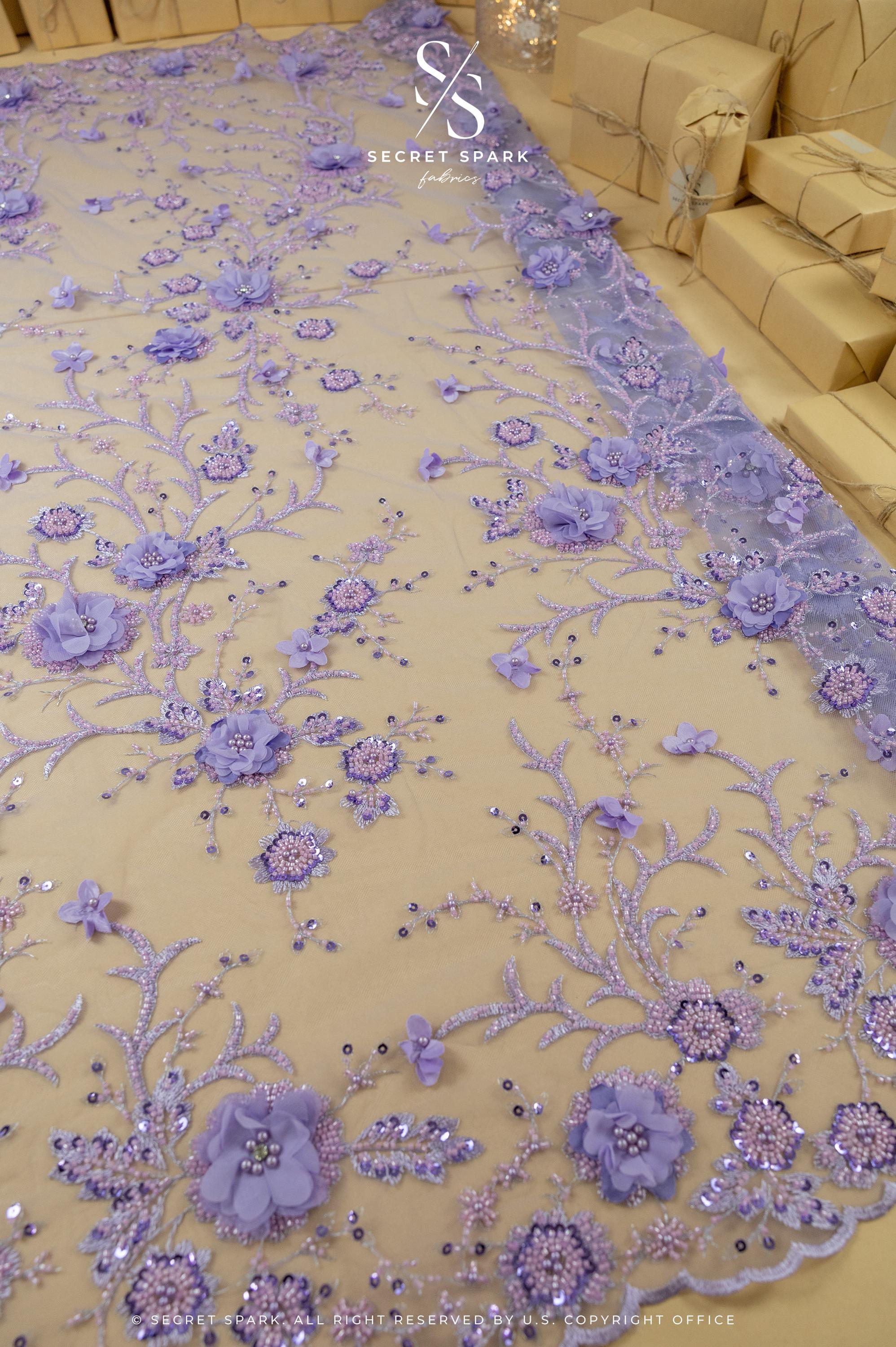 Blossom Dream - Purple Lavender 3D Floral Lace - Photo 6
