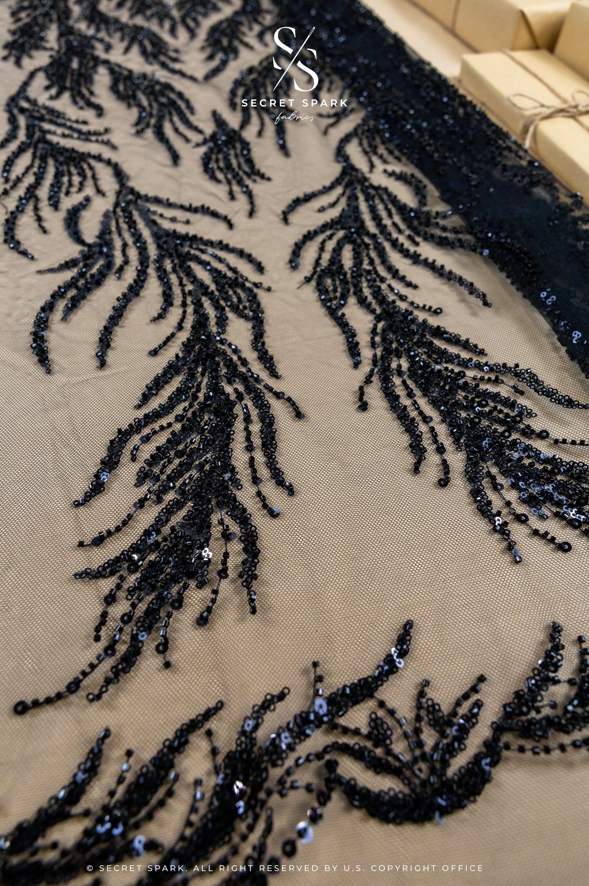 Underwater Forest - Black Beaded Fern Lace - Photo 2