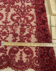 Royal Garden - Wine Red Baroque Floral Lace - Photo 6