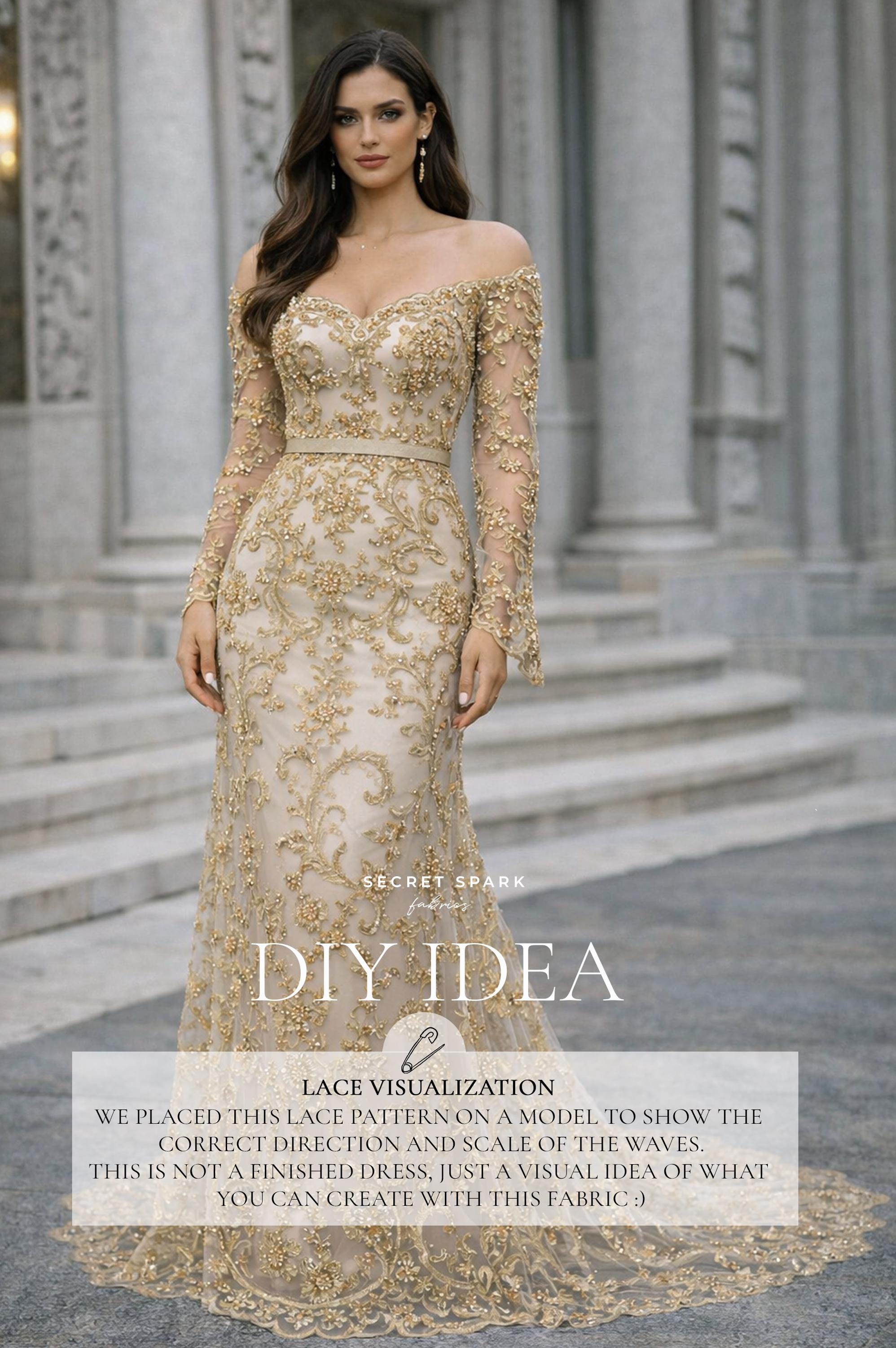 Royal Garden - Olive Gold Baroque Floral Lace - Photo 7