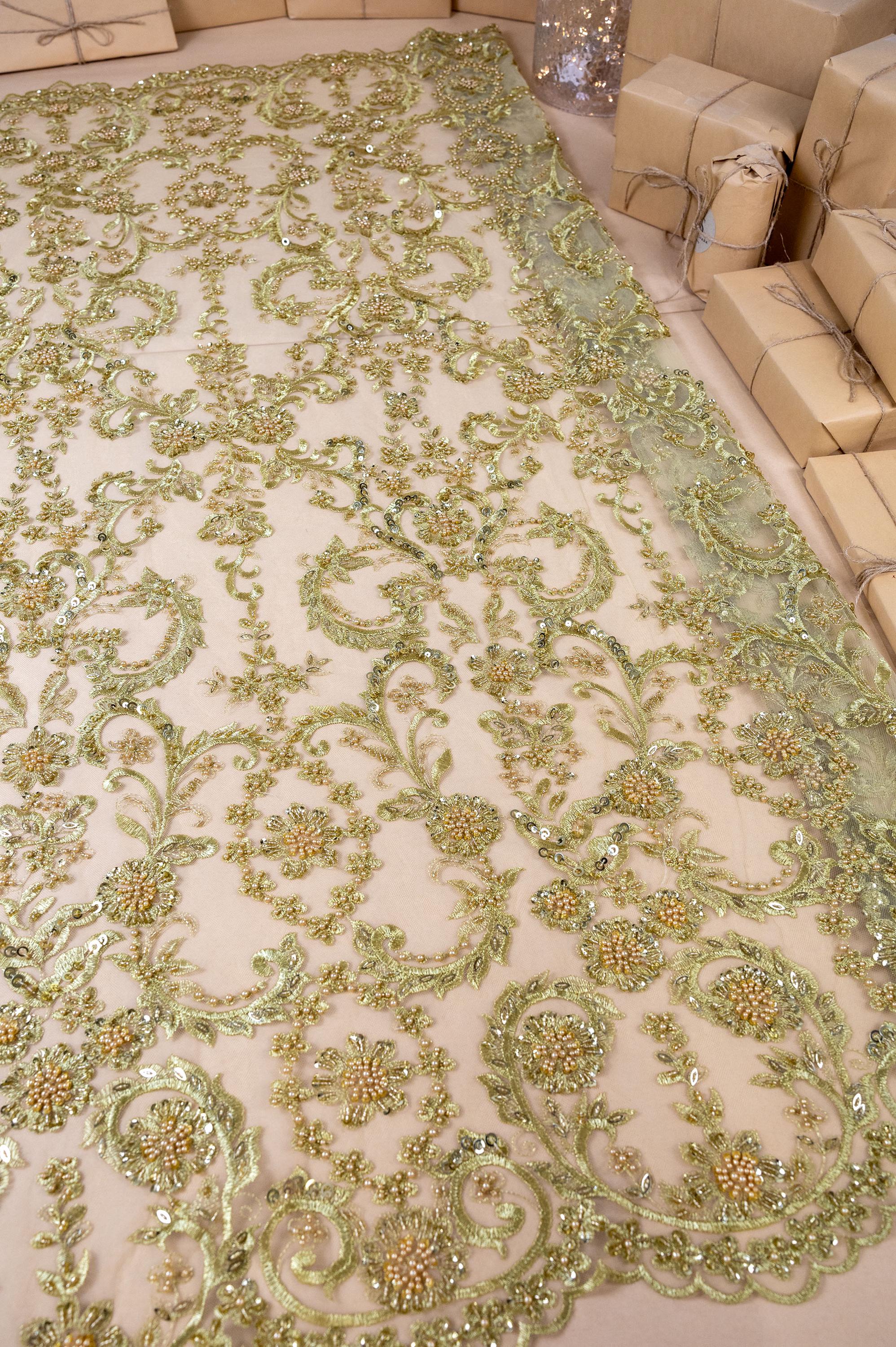 Royal Garden - Olive Gold Baroque Floral Lace - Photo 2