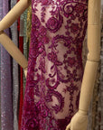 Royal Garden - Dark Magenta Baroque Floral Lace - Photo 5