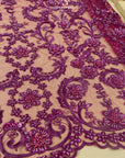 Royal Garden - Dark Magenta Baroque Floral Lace - Photo 3