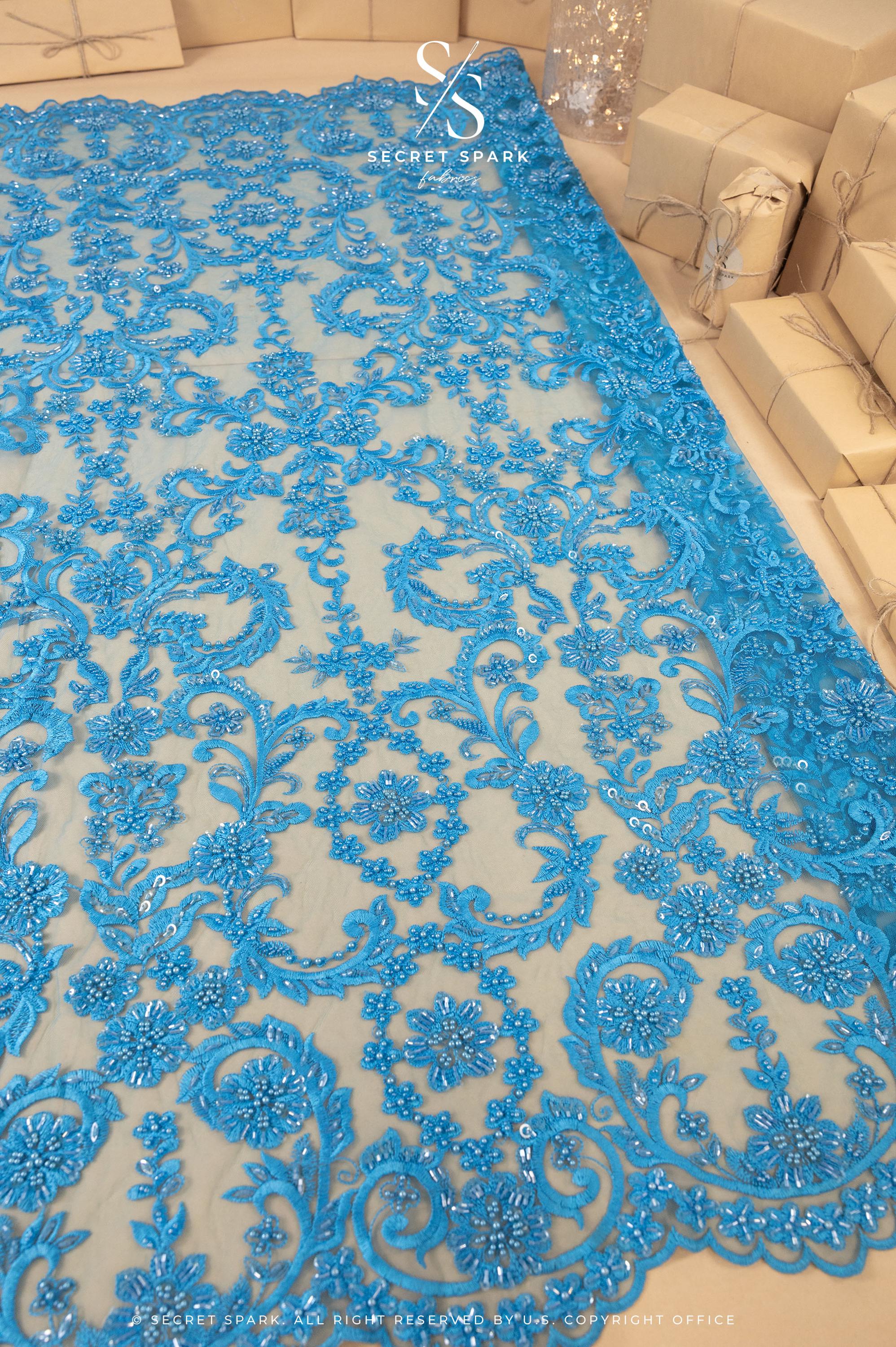 Royal Garden - Turquoise Baroque Floral Lace - Photo 2