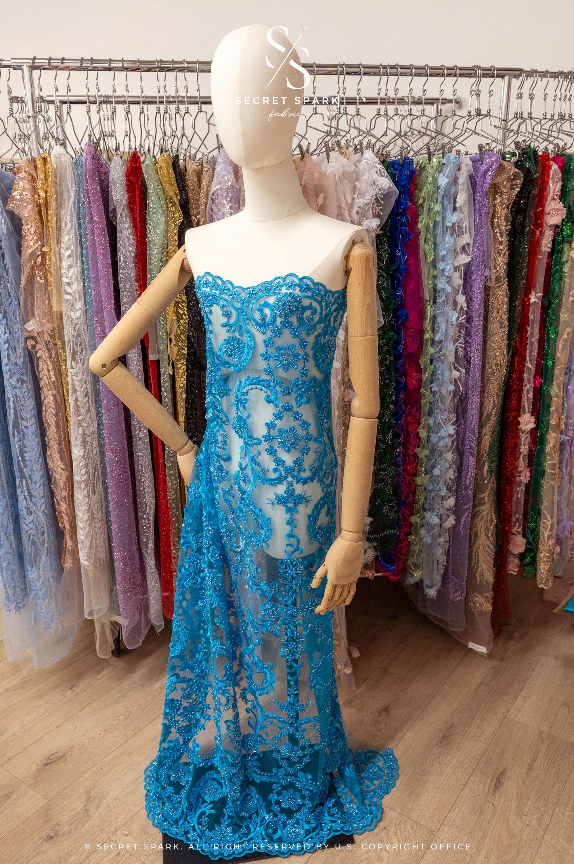 Royal Garden - Turquoise Baroque Floral Lace - Photo 4