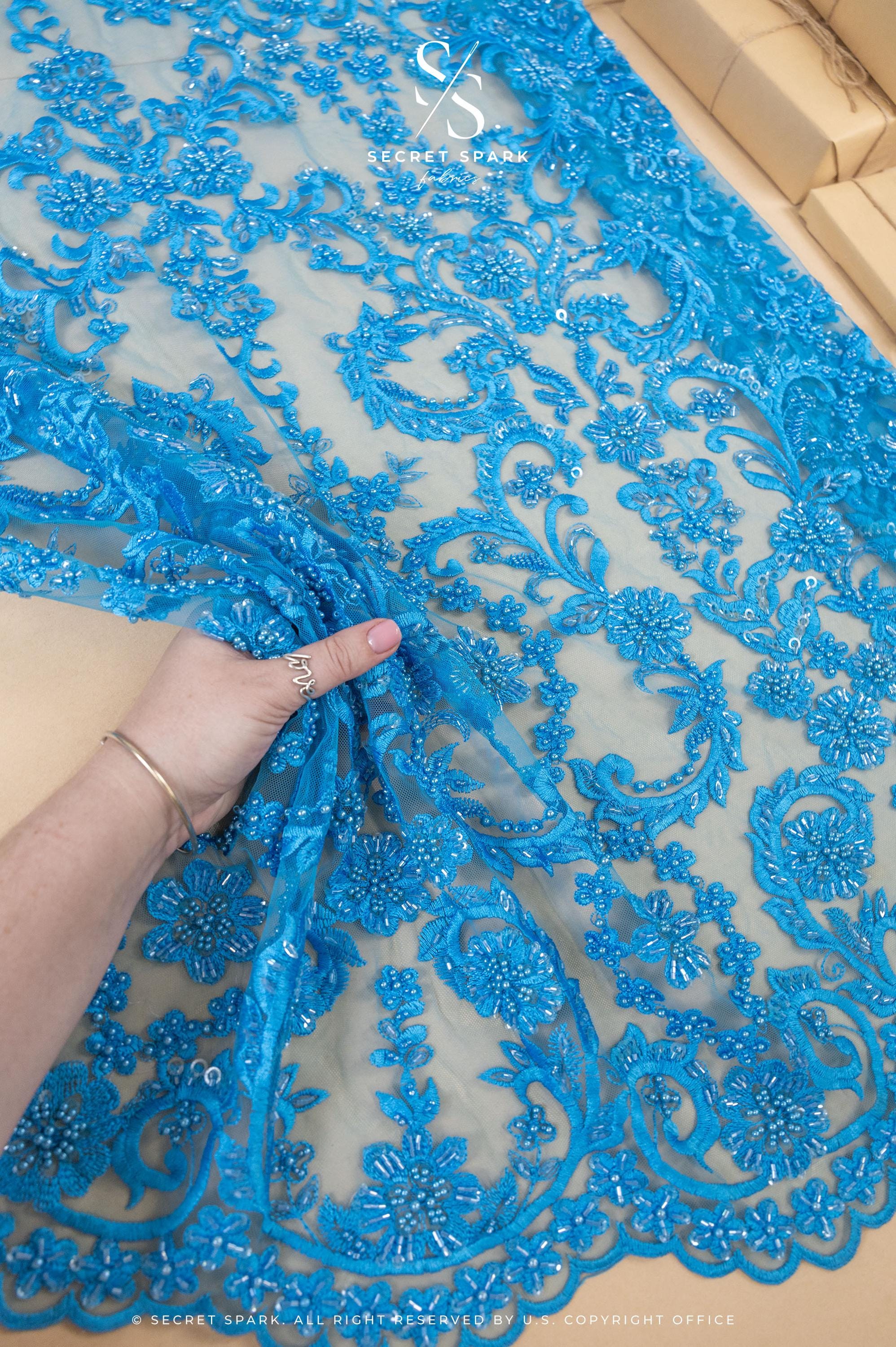 Royal Garden - Turquoise Baroque Floral Lace - Photo 1