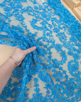 Royal Garden - Turquoise Baroque Floral Lace - Photo 1