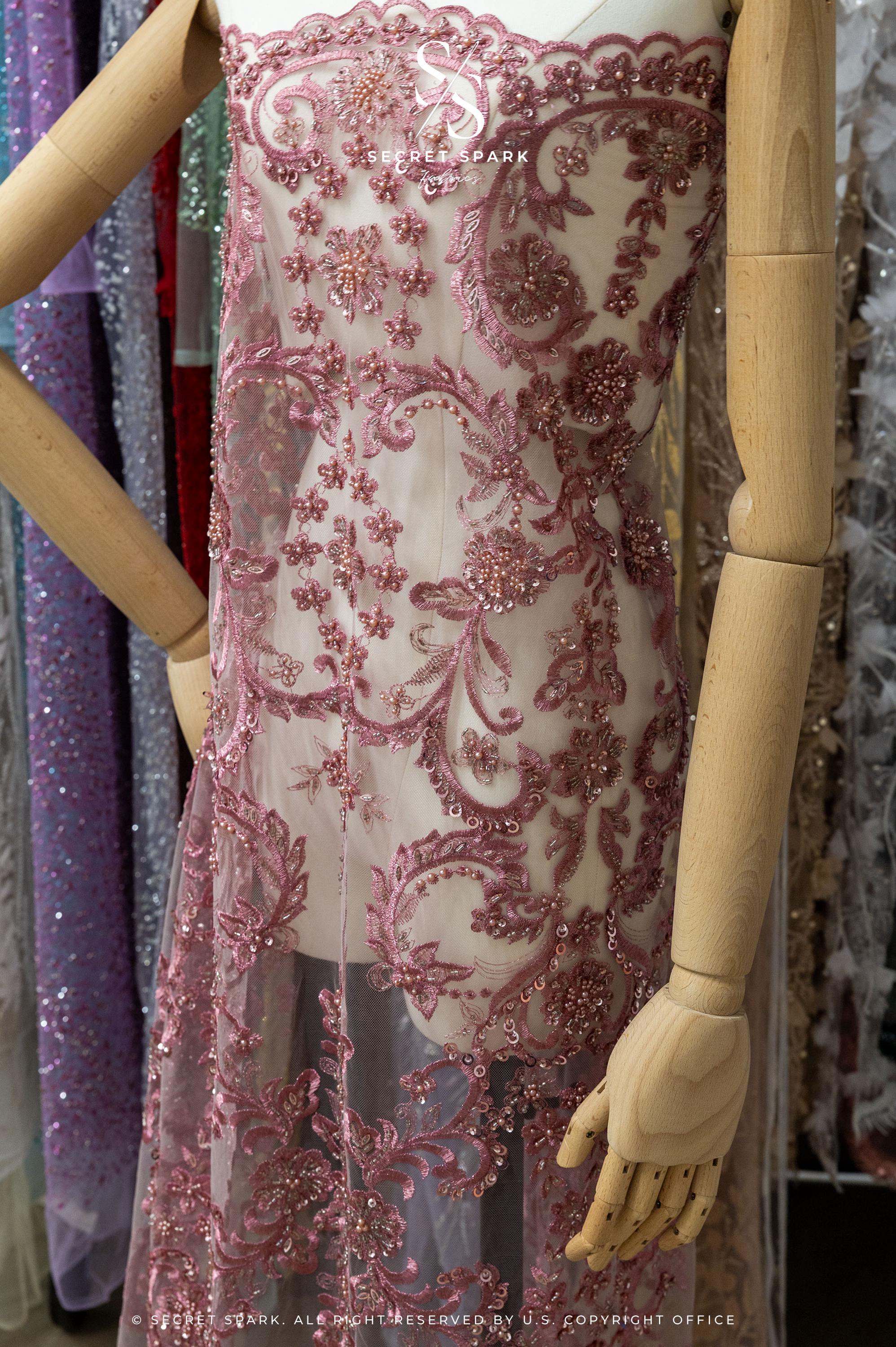 Royal Garden - Dark Rose Baroque Floral Lace - Photo 4
