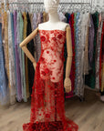 Blossom Dream - Red 3D Floral Lace - Photo 4