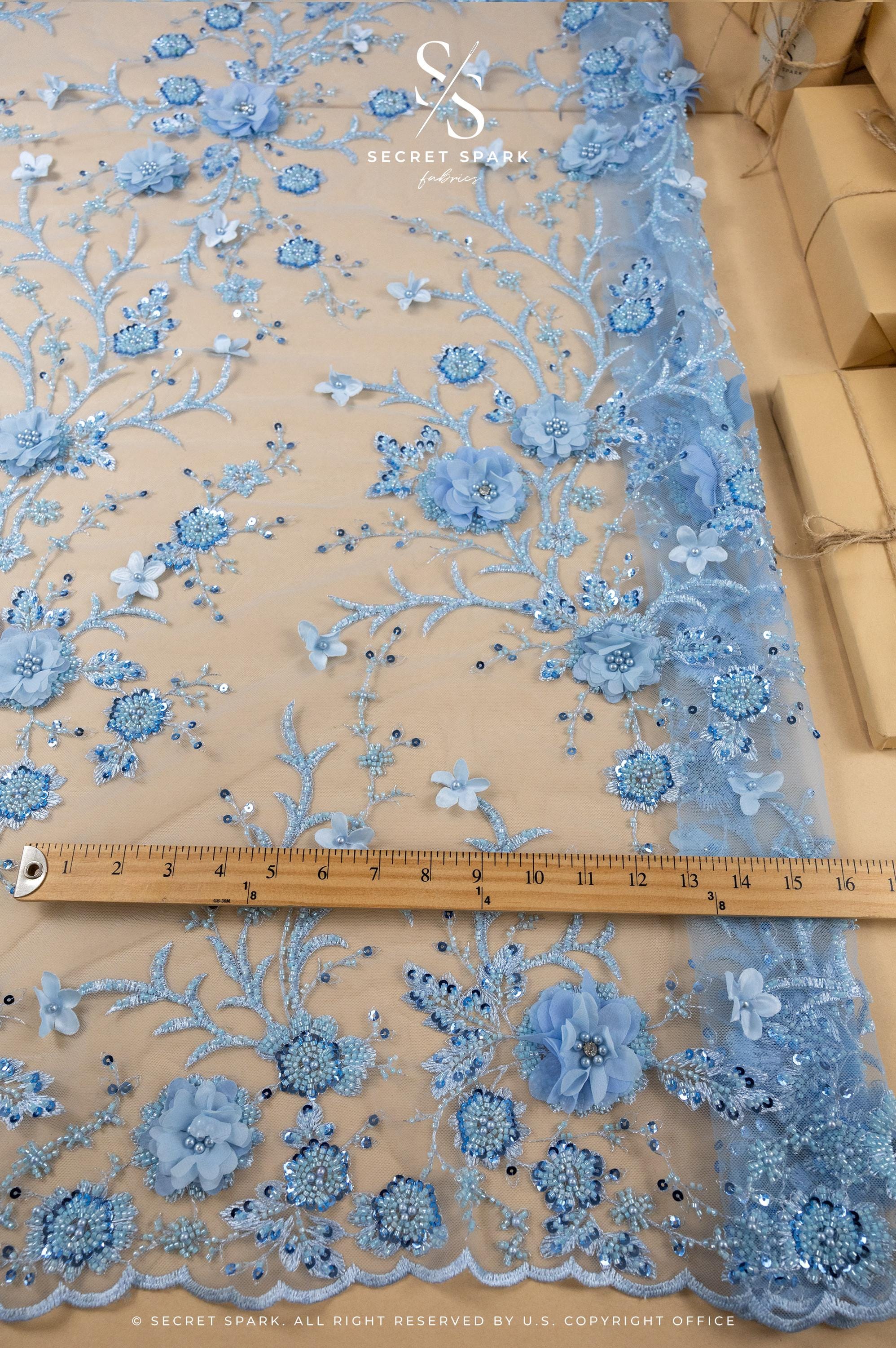 Blossom Dream - Baby Blue 3D Floral Lace - Photo 4
