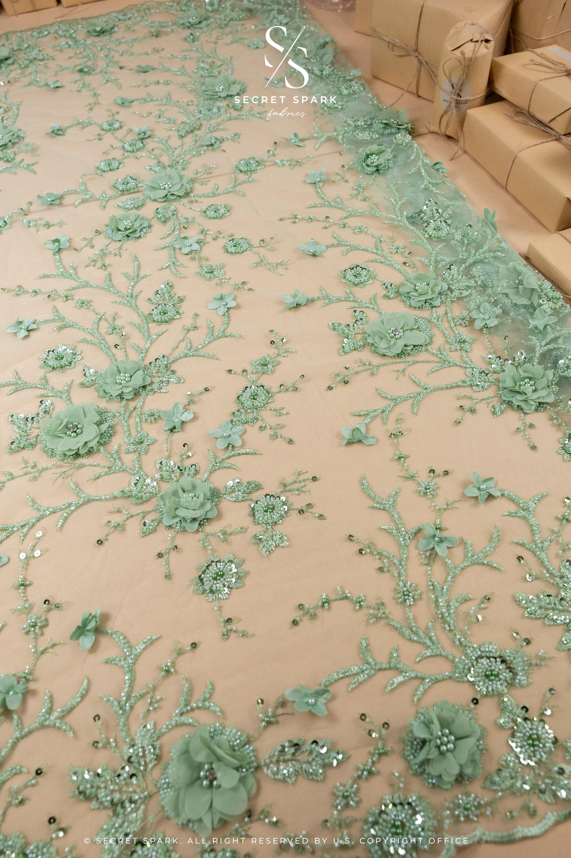 Blossom Dream - Spirit Green 3D Floral Lace - Photo 2